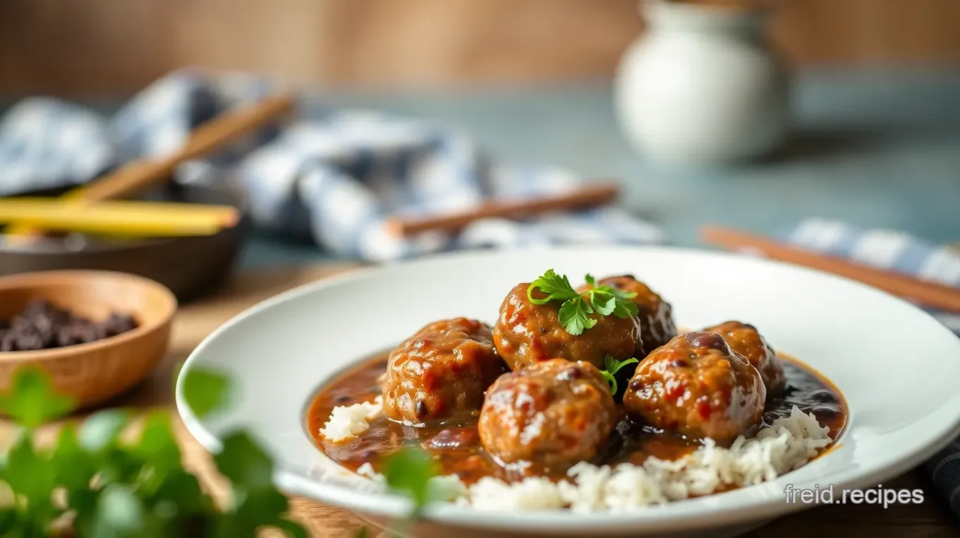 Quick Beef Meatballs with Unique Black Bean Sauce