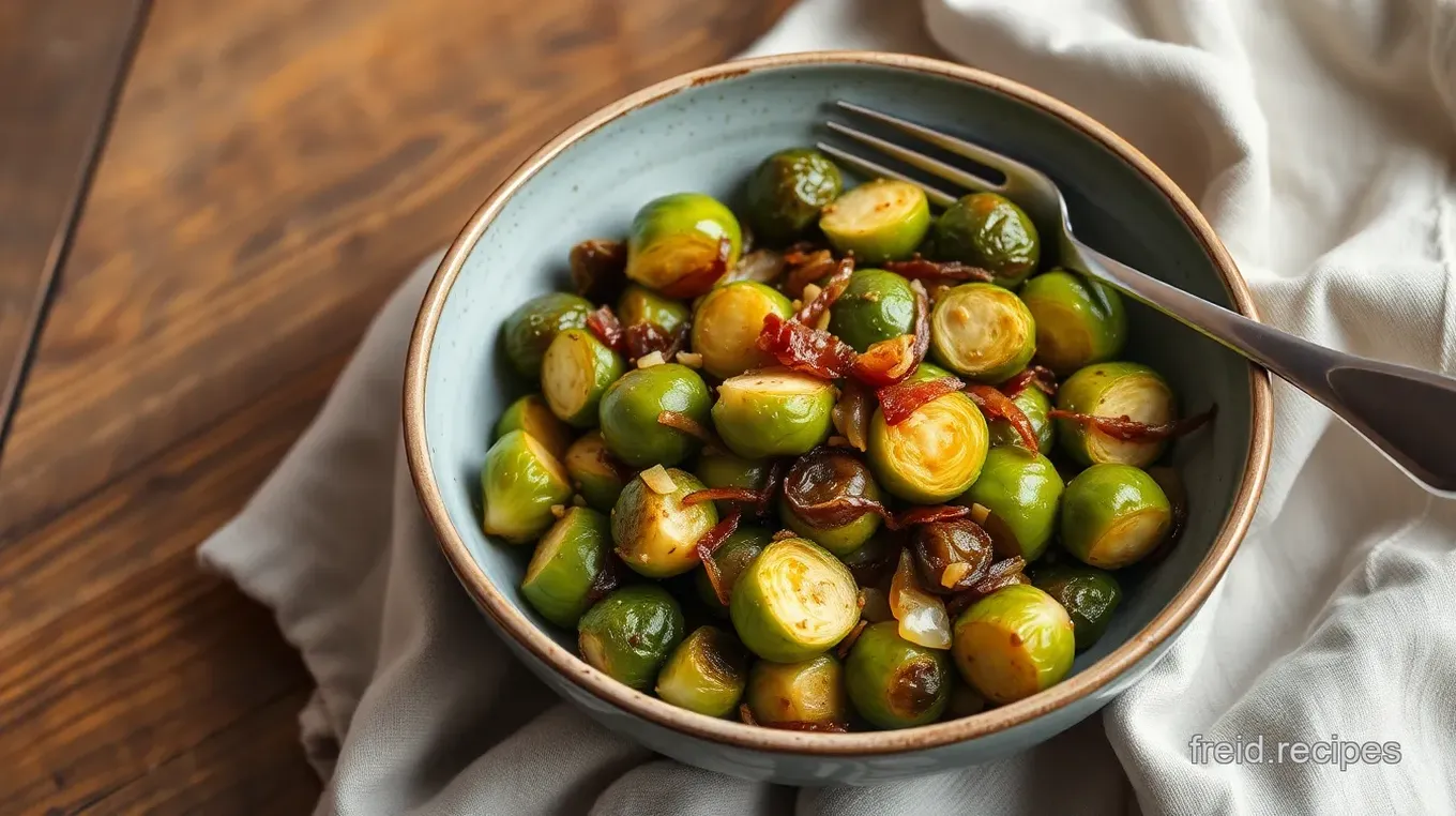 Sautéed Brussels Sprouts with Crispy Shallots