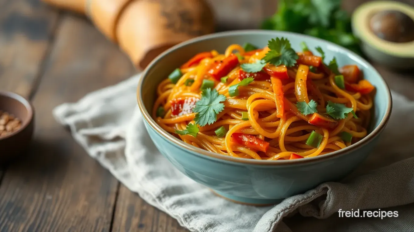 Stir-Fry Sweet Potato Noodles with Veggies