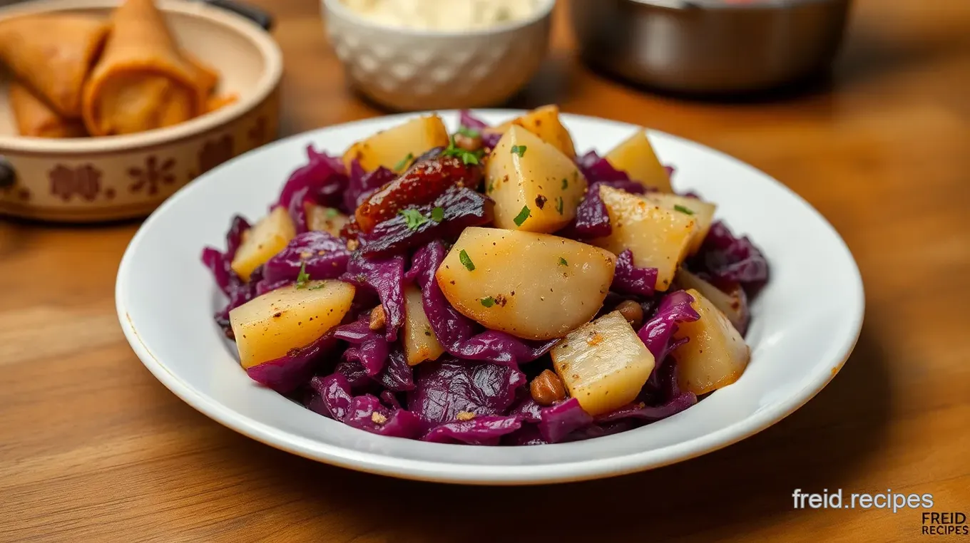 Cooked Red Cabbage Potato Hash Delight