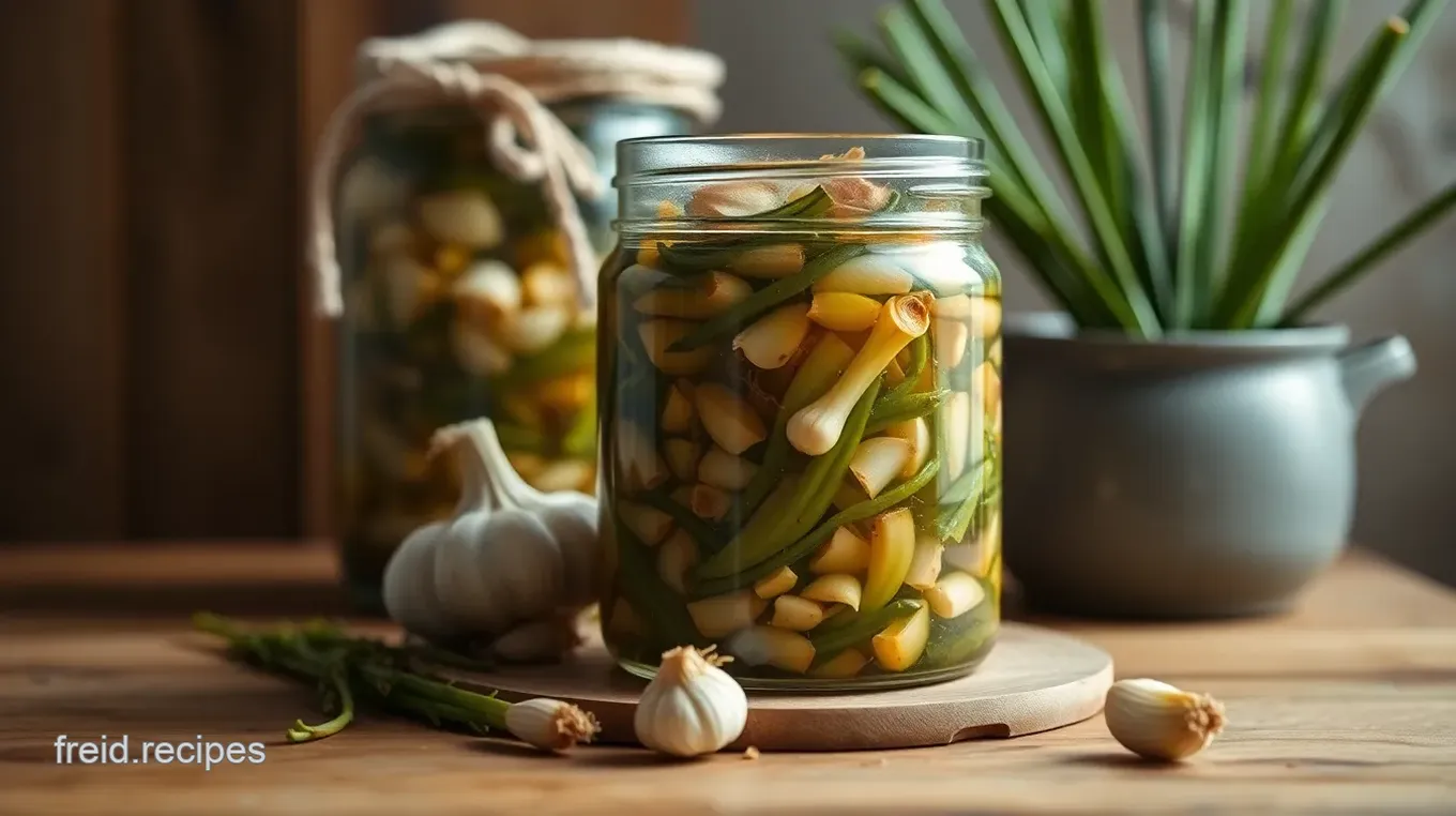 Fermenting Wild Garlic with Spring Onions