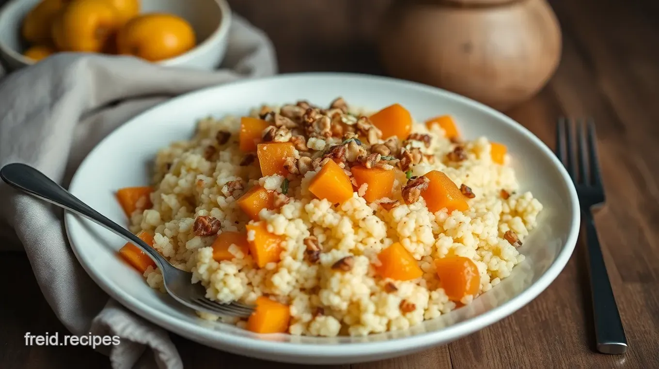 Cooked Couscous with Apricots & Crunchy Toppings