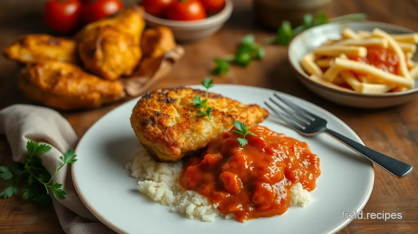 Pan-Fried Chicken with Tomato & Olive Sauce