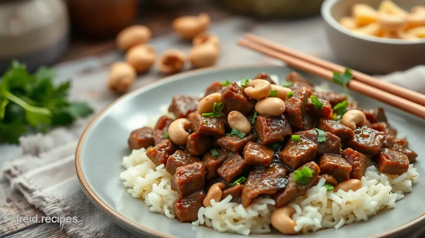 Stir-Fried Beef with Cashews and Broccoli