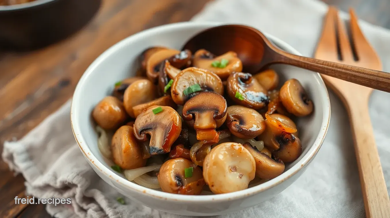 Stir-Fried Mushrooms & Spinach with Golden Onions