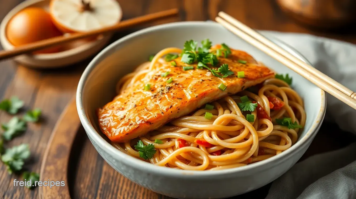 Soy & Ginger Salmon with Soba Noodles