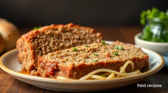 Baked Meatloaf with Ground Beef & Pork Joy recipe card