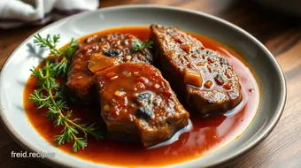 Braise Beef Steaks in Flavorful Sauce recipe card