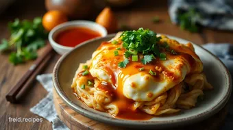 How to Make Delicious Fried Egg Foo Yung with Savory Sauce Today! recipe card