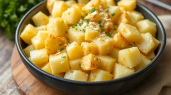 Easy Cheesy Potatoes with Garlic Goodness recipe card