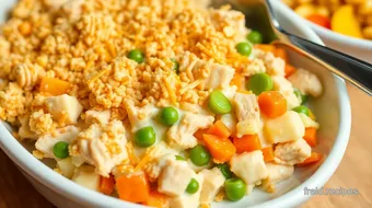 Easy Chicken Casserole with Ritz Cracker Topping recipe card