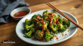 Fried Broccoli with Hoisin Sauce - Quick Side recipe card