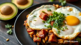 Fry Avocado with Chorizo & Eggs in 20 mins recipe card