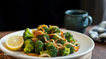 Fry Broccoli with Caramelized Onions recipe card