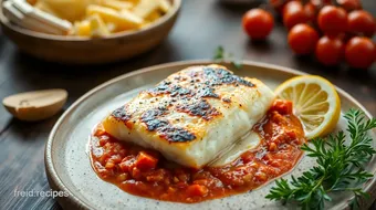 Fry Sea Bass with Italian Puttanesca Sauce recipe card