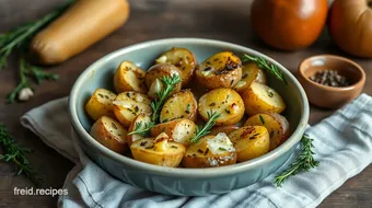 How to Make the Best Baked Baby Potatoes with Garlic & Herbs recipe card