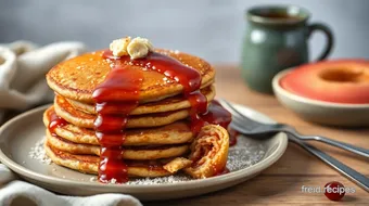 How to Cook Jam Doughnut Pancakes | A Delicious Sweet Breakfast Treat recipe card