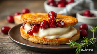 Pan-fried Camembert Sandwich with Cranberry recipe card