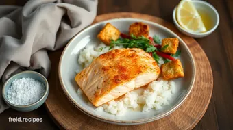 How to Make Delicious Pan-Fried Salmon with Crispy Croutons: A Tasty Recipe recipe card