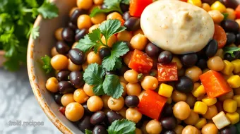 Quick Dense Bean Salad with Vibrant Veggies recipe card