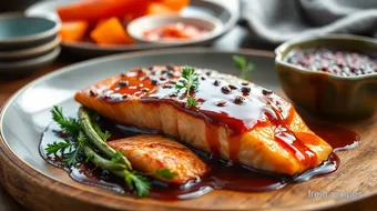 Roasted Salmon with Sticky Glaze recipe card