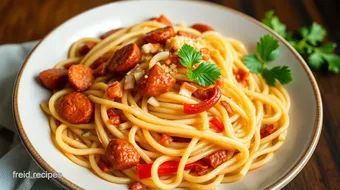 Sautéed Fideo with Spicy Chorizo Delight recipe card