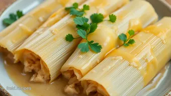 Steam Chicken Tamales with Creamy Goodness recipe card