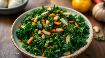 Stir-Fry Curly Kale with Spicy Garlic recipe card