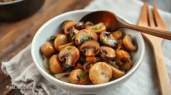 Stir-fry Mushrooms with Sweet Caramelized Onions recipe card