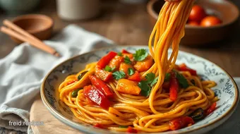 Stir-Fry Noodles with Sweet Chilli Veggies recipe card