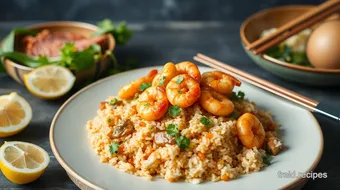 Stir-Fry Prawns Healthy Thai Fried Rice recipe card