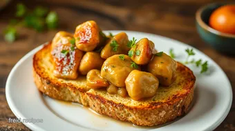 How to Make My Savory Sautéed Chicken Livers on Crispy Toast recipe card