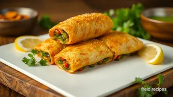 How to Make Fried Vegetable Chimichangas - Deliciously Crispy! recipe card