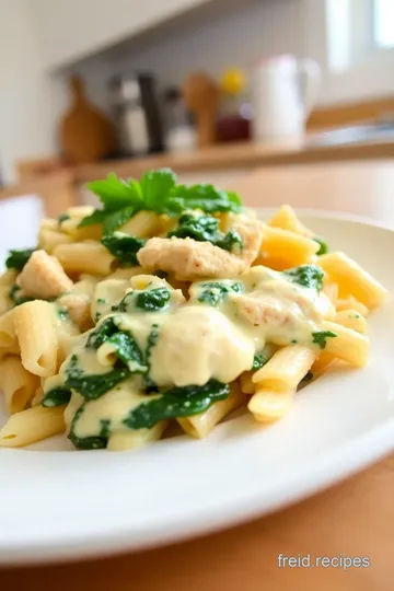 Creamy Rotisserie Chicken and Spinach Pasta Bake steps