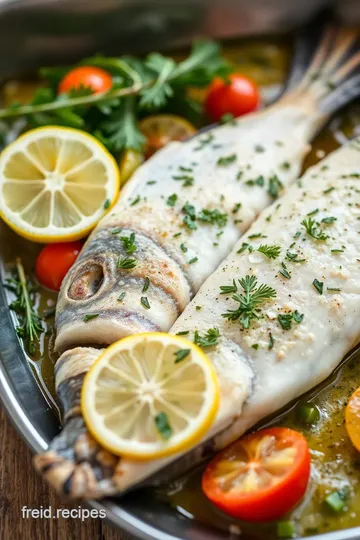 Mediterranean Branzino with Lemon and Herbs presentation