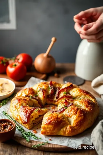 Onion Bacon Fougasse presentation