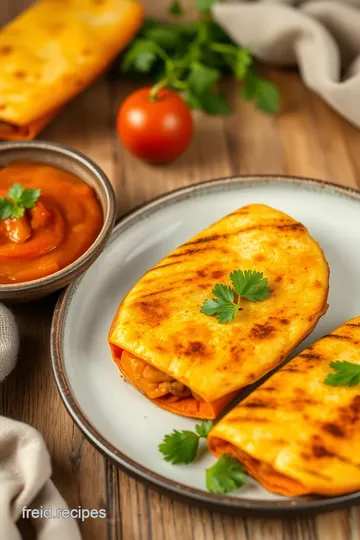 Sweet Potato and Black Bean Baked Tortillas presentation