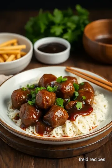 Quick Beef Meatballs with Unique Black Bean Sauce presentation