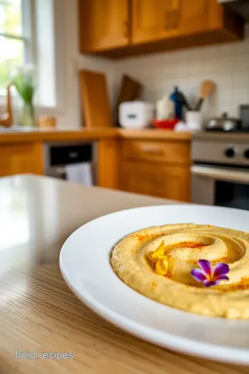 Saffron Hummus with Date-Labneh Ball and Fried Ricotta steps