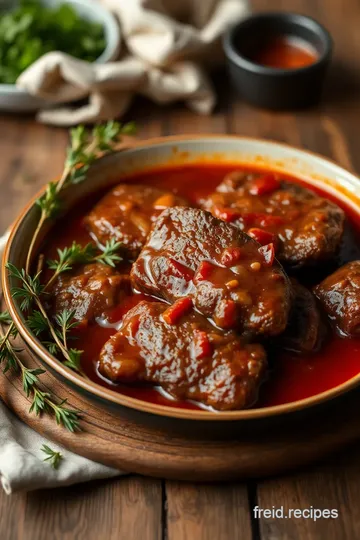 Portuguese Braised Steak & Onions presentation