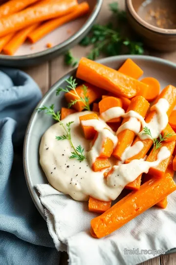 Sautéed Carrots in Creamy Tahini Blend presentation