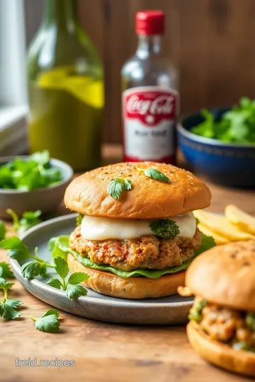 Crispy Chicken Parmesan Burgers with Fresh Pesto ingredients