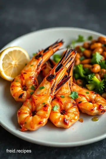 Grilled Prawns with Zesty Chili Flavor presentation