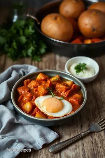 Fried Eggs with Potato Pepper & Chorizo Stew ingredients