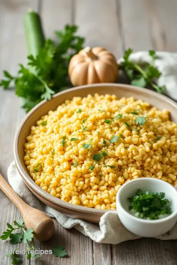 Couscous with Courgette Fried Onions & Herbs ingredients