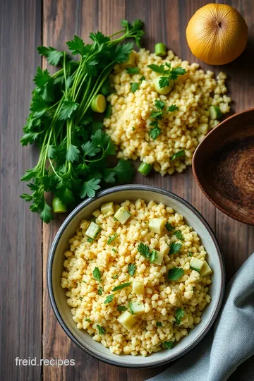 Couscous with Courgette Fried Onions & Herbs steps