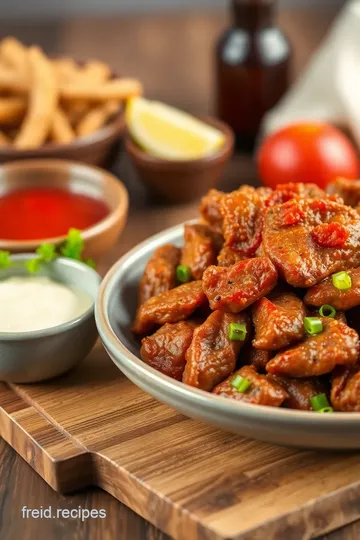 Fried Beef with Spicy Crispy Flavor presentation