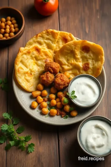 Fried Chickpeas Bhature with Tasty Raita presentation