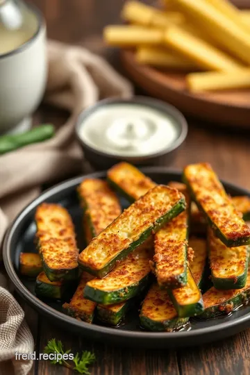 Crispy Baked Zucchini Fries presentation