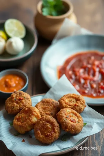 Fried Courgette Pakoras with Spicy Flavor presentation